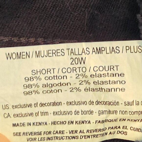 Gloria Vanderbilt “Amanda” Black Classic Fit Jeans, 20W Short, Washed Never Worn - Picture 10 of 10